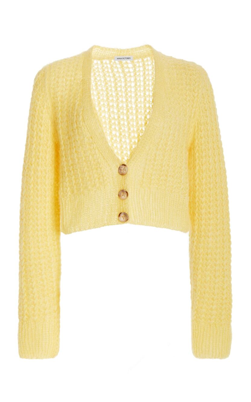 Anna October Cropped Yellow Zoey Cardigan Size XS
